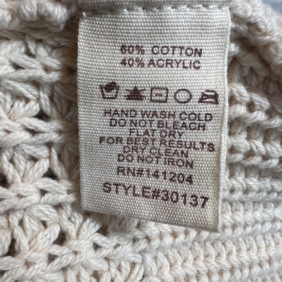 Hem‎ & Thread Sweater Striped Cardigan Open Front Knit Boho Women's Large Comfy - Picture 5 of 11